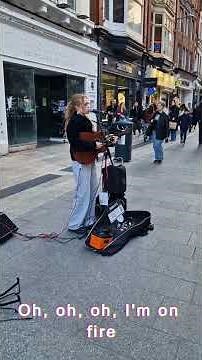 This Voice Burns… Sarah Fitz I'm On Fire, Busking Magic 🔥with Lyrics