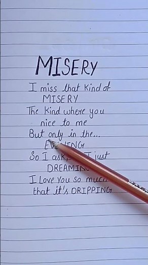 I Miss That Kind of Misery🖤 pupsies misery Lyrics