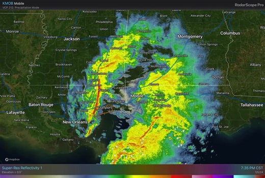 Light to moderate rain continues to push east across the area. Locally heavy rainfall and gusty winds are possible, though the overall threat for severe storms remains low. This activity will begin to wind down over the next few hours. | US National Weather Service Mobile Alabama