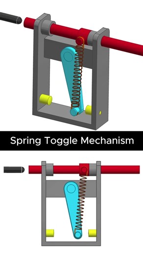 Spring Toggle Mechanism #mechanic #machine #mechanism #engineering.