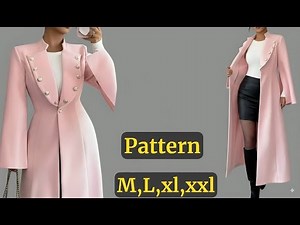 Luxury DIY Coat Pattern & Sewing Tutorial✂️ | Designer Long Pink Winter Outfit✔️