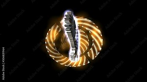 A 3d design of an eagle set in the centre of a turning circular abstract design.