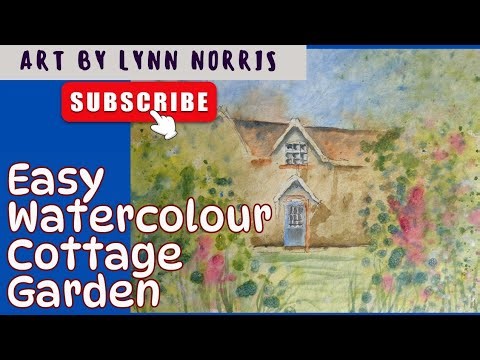 How to Watercolor | Pretty Cottage Garden in 20 minutes,