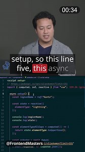 7.7K views · 159 reactions | Opting into Vue 3 Composition API with <script setup>  Join Ben Hong to learn Vue, one of the most popular and approachable JavaScript frameworks! Get hands-on experience building with flexible components using directives, props, lifecycle hooks, and slots. https://frontendmasters.com/courses/vue-fundamentals/?utm_source=social&utm_medium=facebook&utm_campaign=scriptsetup #WebDev #Programming #Coding #LearnToCode #Vue #VueJS | Frontend Masters | Facebook