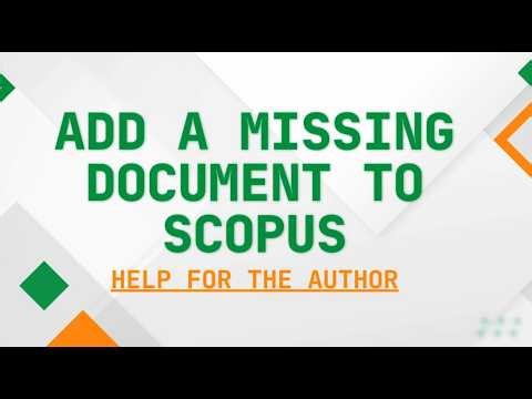 How to add a missing document to Scopus