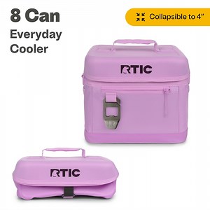 RTIC 8 Can Everyday Soft Cooler, 5 qt Collapsible with Bottle Opener, Lavender
