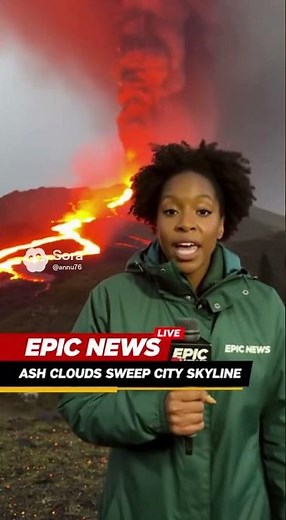“VOLCANO ERUPTS NEAR CITY — LAVA HEADING DOWNHILL!”