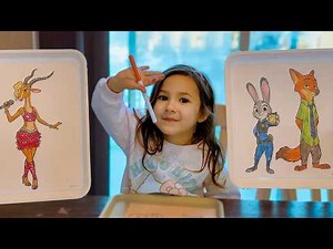 3 Marker ZOOTOPiA challenge!!NICK WiLDE, JUDY HOPPS AND GARY get their COLORs (the MOViE)