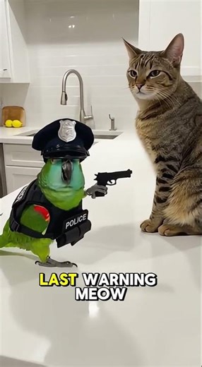 Police Parrot Tries Arresting a Cat… and It Escalates FAST 😂🚨