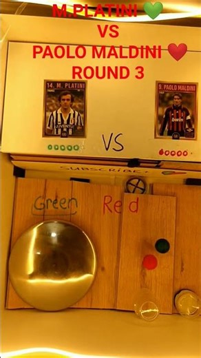 M.PLATINI 💚 VS PAOLO MALDINI ❤️ ROUND 3 🔥 This Battle Got CRAZY! 💚❤️ Green vs Red! #shorts