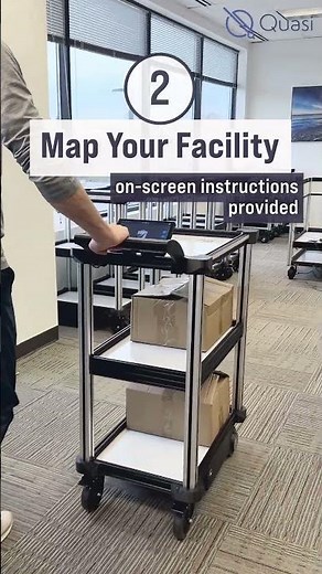 Easy 3-Step Deployment - Model C2 Robot Cart - Quasi Robotics
