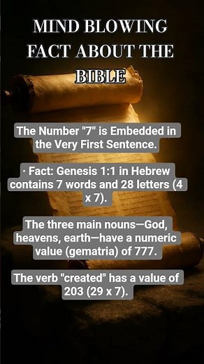 The 777 Code in The Bible's First Sentence.#Genesis1 #BibleCode #Gematria #HebrewBible #BibleMystery