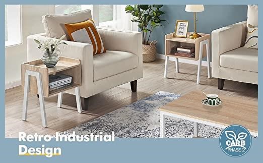 Stackable End Table with Open Front Storage Compartment