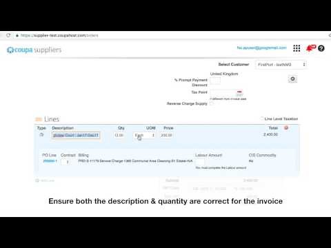 Supplier Portal Creating invoices online