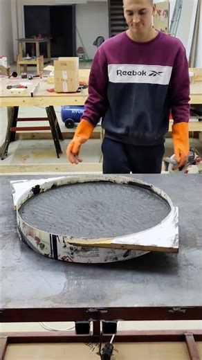 How do we make a concrete table from a wooden slab «Around» #concrete #wood #woodslab