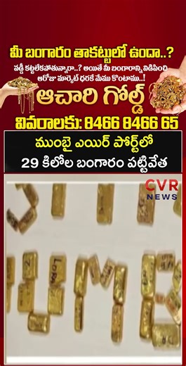 ముంబై ఎయిర్ పోర్ట్ లో, 29 కిలోల బంగారం పట్టివేత | Gold Smugling | CVR NEWS