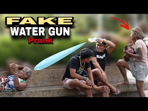 FAKE WATER GUN "PUBLIC PRANK" | with wonderful voice