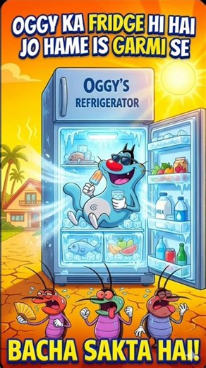 OGGY ka fridge hi hai jo hame is garmi se bacha sakta hai 🥶🥶🥶#oggymemes