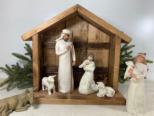 Wood Nativity Stable / 3 Sizes Stable for Willow Tree Creche Nativity Manger Rustic Nativity Willow Tree Manger Willow Tree Nativity Creche - Etsy