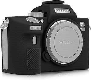Camera Case for Sony A7III A7RIII ILCE-7RIII A73 A7R3 - Protective Silicone DSLR Skin Cover, Detachable Cage, Shockproof, Dustproof (Black)