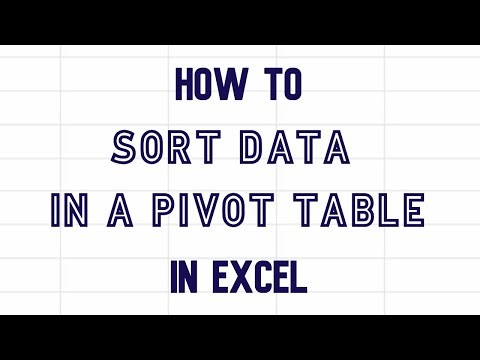 How to sort data in a pivot table in Excel #excel #pivottable #sort
