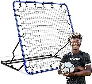 4.5ft x 4ft Heavy Duty Rebound Net – 3 Adjustable Angles for Soccer, Volleyball, Pickleball, Softball, & Baseball – Pitchback Baseball/Softball Trainer – Bounce Back Net