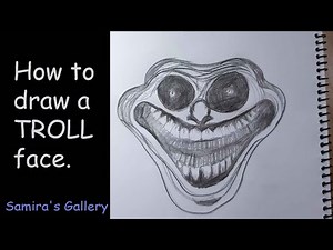 How to draw a TROLL face (Easy step by step drawing).