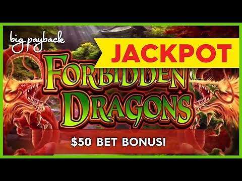 TWO JACKPOT HANDPAYS! Forbidden Dragons Slot - $50/SPIN BONUS!