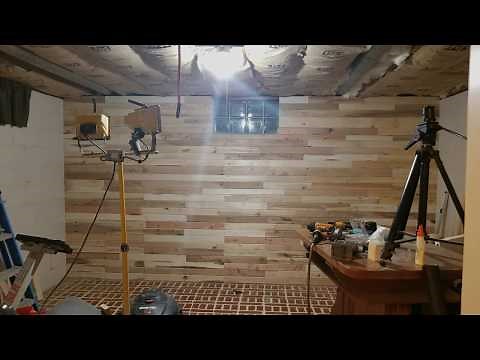 Cement Block wall Pallet Wood Covering - DIY