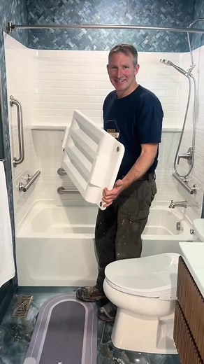 29K views · 85 reactions | Kohler Sterling Shower Bench 朗朗 @sterlingplumbing #diy #bathroomdesign #bathroomremodel #homeimprovement #ba | Bathroom Remodeling Teacher | Facebook
