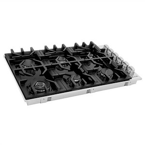ZLINE 36" 6-Burner Gas Cooktop with Black Porcelain Top (RC36-PBT)
