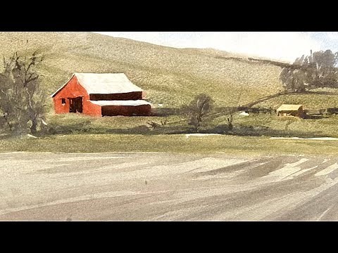 Step-by-step Landscape Scene in Watercolor (My exact process) - Matthew White
