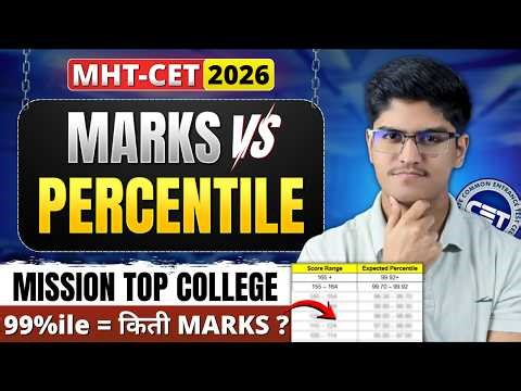 MHT-CET 2026 | Marks VS Percentile | Safe Score for 99%ile Percentile | Minimum Marks Required