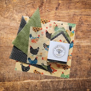 Beeswax Food Wrap Starter Pack: Golden Blooms Print, Eco-friendly Kitchen Gift - Etsy