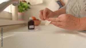 bleeding wound on finger cut with kitchen knife