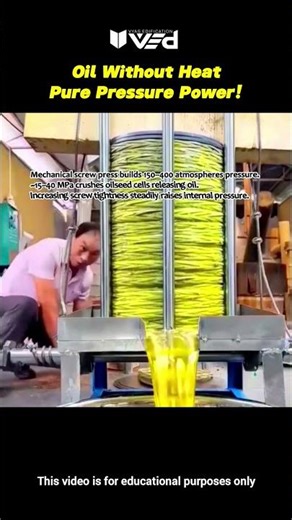 Oil Extraction Without Heat… Just Pure Pressure! 🛢️⚙️#shorts