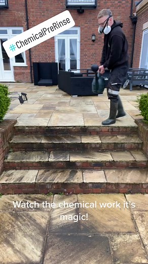 Pre treatment followed by a low pressure wash to bring these steps back to life! #pressurewashing #paramountpressurecleaning #cleaninghacks