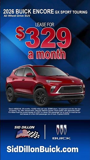 June 2026 Buick Envista & Encore GX Lease Offers | Sid Dillon Buick Lincoln 30 Vert