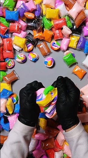 Satisfying Clay Mixing Slime Mixing ASMR 🌈🥰 #asmr #satisfying #slime #shorts