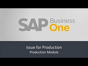 Production Module Issue for Production