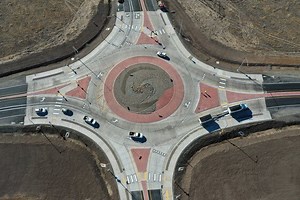 First of four new U.S. Hwy. 20 roundabouts set to open late next month; ODOT has dual-lane traffic circle tips