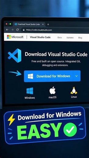 How to Install VS Code in 5 Minutes 💻 | Beginners #shorts