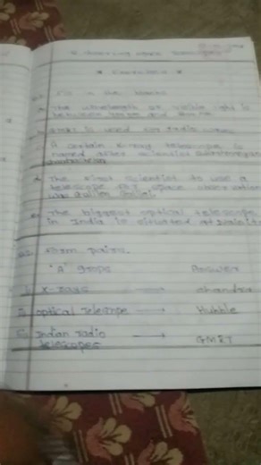 observing space: telescope exercise class 9