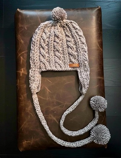 Crochet Cable Stitch Beanie Taupe Splash With Sparkles - Etsy