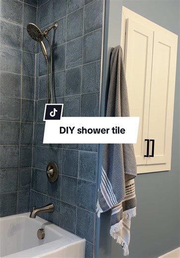 A little diy shower tile for the flip house #renovation #homereno #tile