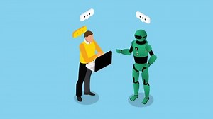 4K UHD 3840x2160의 인공 지능 고객 지원 채팅 봇 3d 애니메이션