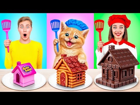 Me vs Grandma Cooking Challenge with Cat | Fantastic Food Hacks by Multi DO Smile