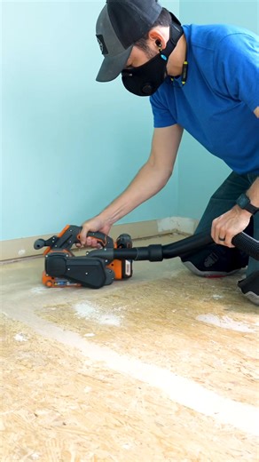 The last time I patched a floor to bring it into level I used thinset and go destroyed in the comments 😂😂 So this time I went with the real stuff and got flooring patch. Also, wouldn't recommend using a piece of old baseboard as a screed, but...it worked. #homerenovation #flooring #fixerupper #fixthisbuildthat