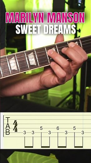 Marilyn Manson Sweet Dreams Riff Guitar Tutorial Tabs