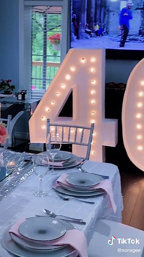 At home 40th Birthday setup for a set of Twin ladies 💕 #birthdaydecorationbyme #40thbirthdaycake #40thbirthdaycelebrations #diydecor